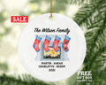 Fireplace Mantel Stockings Family Personalized Christmas Ornament Customized Holiday Gift Custom Names Family of 3 4 5 6