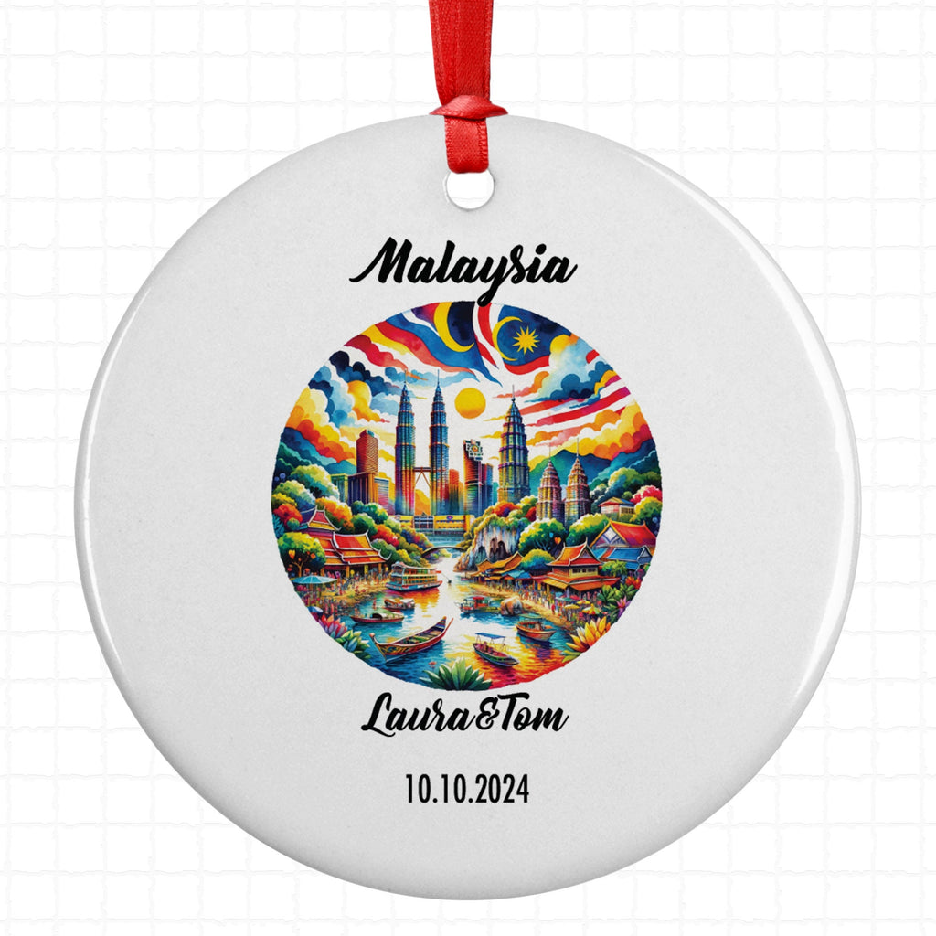 Malaysia, Asia, Ornament, Engagement, Married, Travel, Gift for Engaged Couple, Engagement Gift, Trip, Vacation Souvenir
