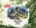 Machu Picchu Christmas Ornament Personalized - Peru Engaged Married Family Together Couple Travel Honeymoon Engagement Marriage