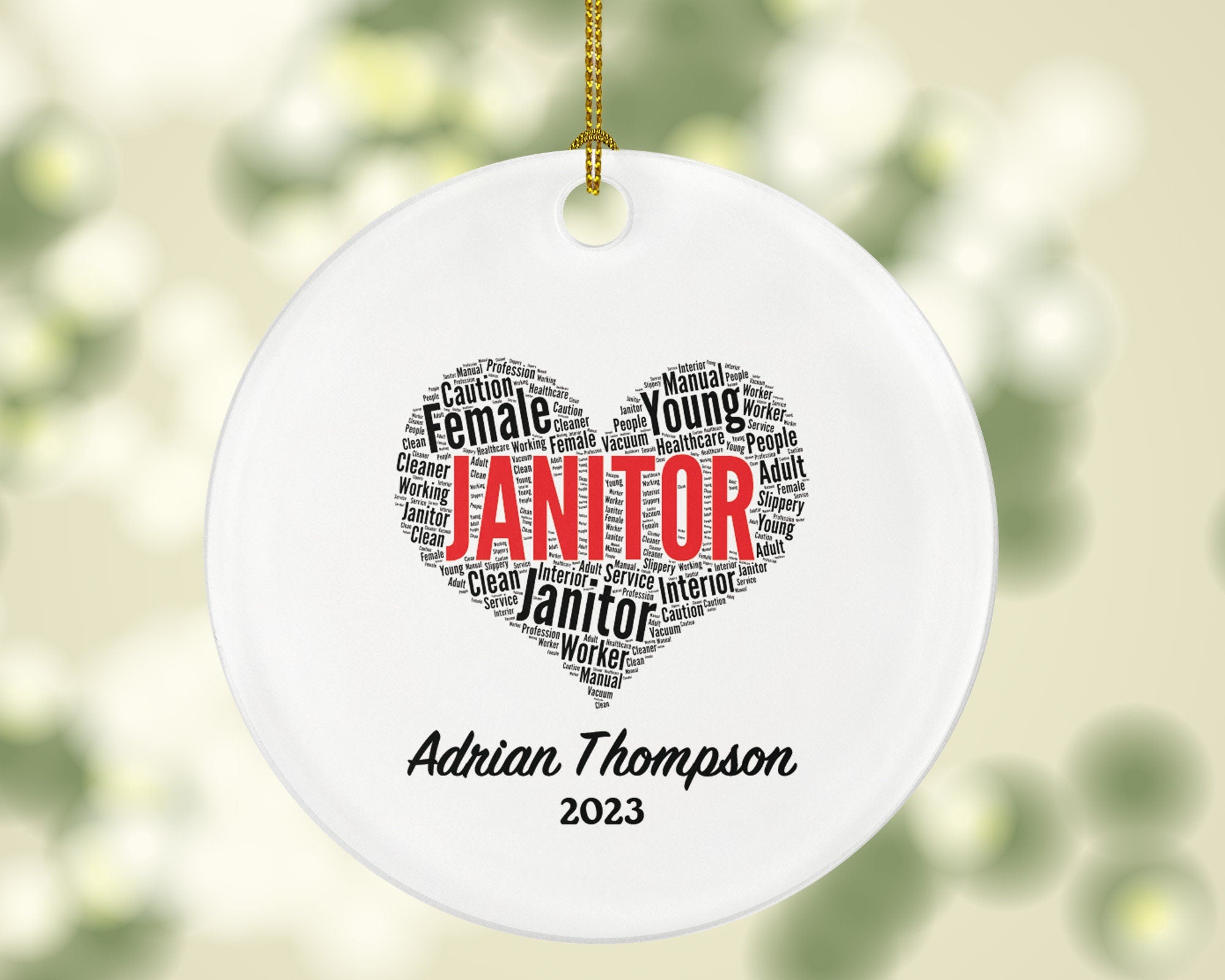 Janitor Personalized Christmas Ornament - Coworker Custom Gift