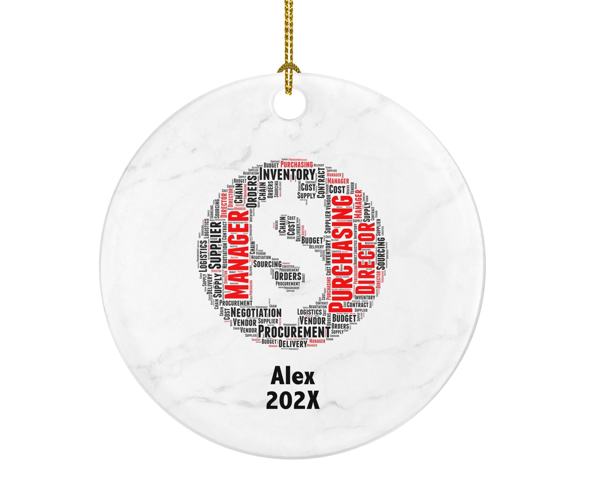 Purchasing Manager Ornament, Procurement Gift, Supply Chain Director, Buyer Holiday Keepsake, Custom Ceramic Christmas Decoration