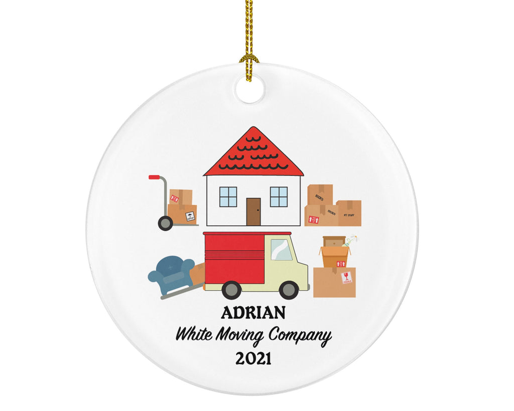 Moving Company Service Moving Van Christmas Ornament Personalized - Box Truck Gift - Custom Name Year