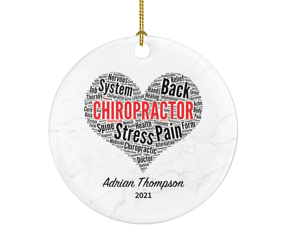 Chiropractor Christmas Ornament Personalized - Manual Therapist Physician Medical Orthopedic Spinal Gift for Orthopedist Physiotherapist