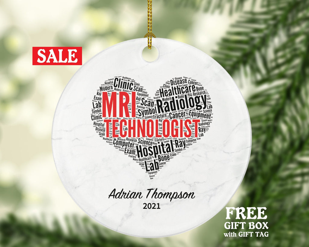 MRI Technologists, Tech Christmas Ornament Personalized - Magnetic Resonance Imaging Scanner MRI Tech Radiologic Scan Health Worker Gift