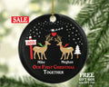 First Christmas Together Couples Christmas Ornament Personalized - Custom New Deer Couple Gift - Names and Year