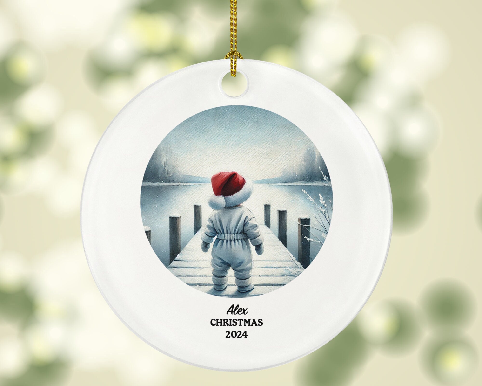 Personalized Christmas Ornament Baby's First New Baby Portrait Parent Girl Boy Mommy Daddy Mom Dad Newborn 1st Gift Custom Name Present