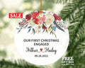 First Christmas Engaged Custom Ornament - Personalized Engagement Announcement Couple Gift - Custom Date Name - Future Husband Wife