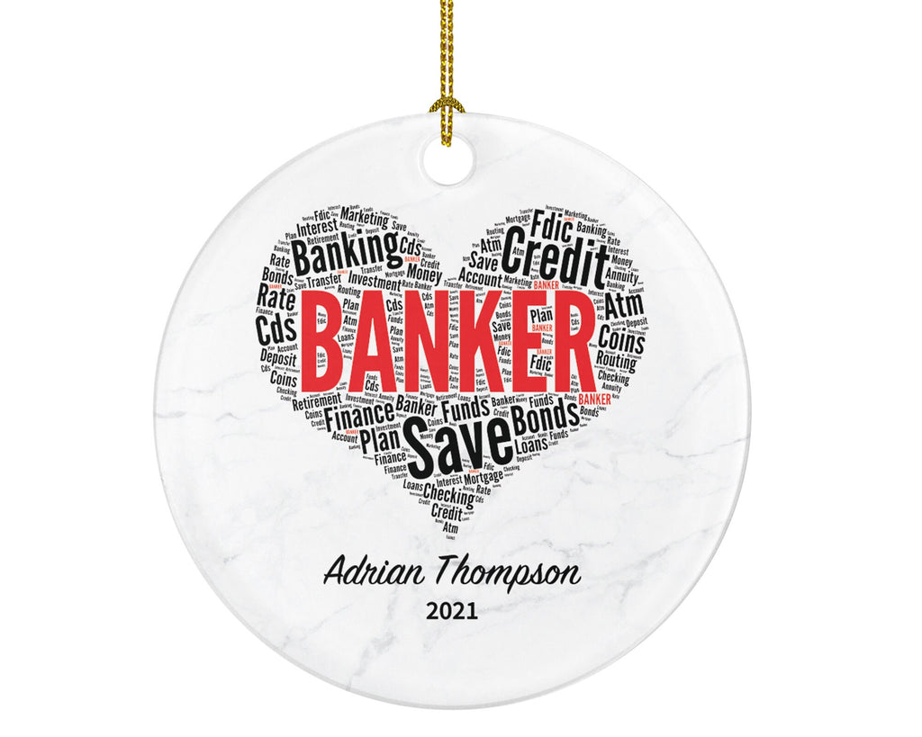 Banker Worker Christmas Ornament Personalized - Bank Worker Custom Gift