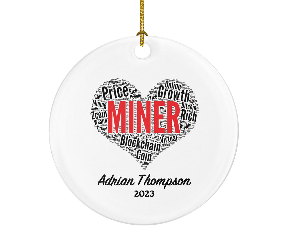 Miner Christmas Ornament Personalized - Gift for a Mining Custom Name