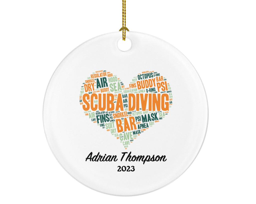 Personalized Scuba Diving Bar Christmas Ornament - Diving Lover Gift, Diving Equipment Christmas Tree Ornament
