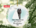 First Christmas as Mr & Mrs Wedding Gown Personalized Ornament - Just Married Newlywed Custom Mr. and Mrs. Marriage - Bride Groom Dress