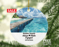 Maldives Christmas Ornament Personalized - Maldive Islands Engaged Married Family Together Couple Travel Honeymoon Engagement Marriage