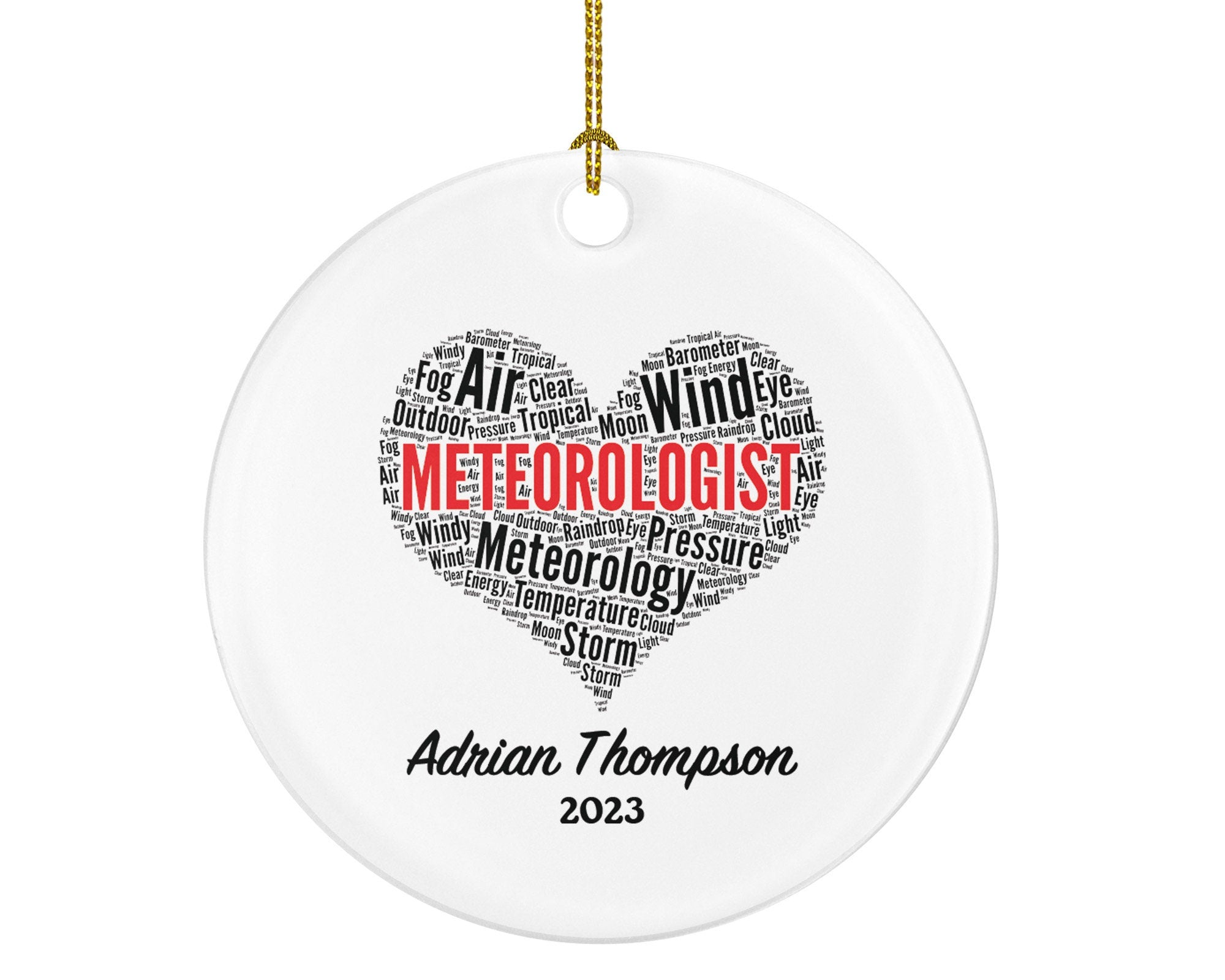 Meteorologist Christmas Ornament Personalized - Meteorology Dynamic Simply Dynamicists Atmospheric Scientist
