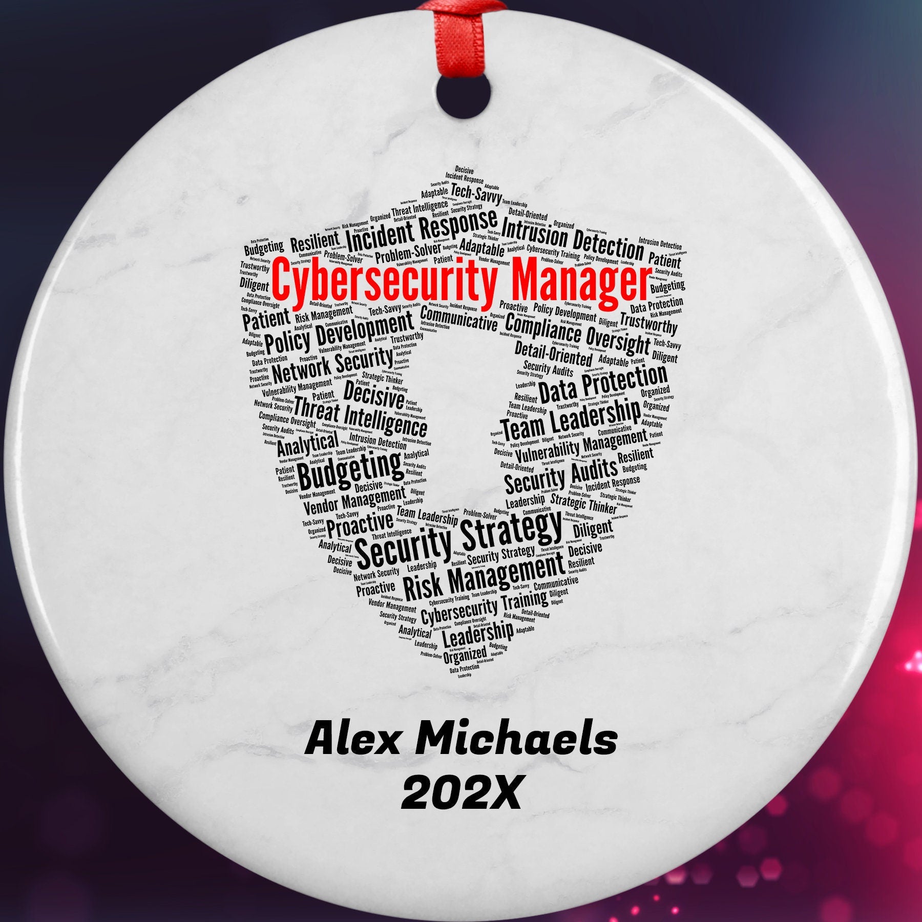 Cybersecurity Manager Personalized Christmas Ornament