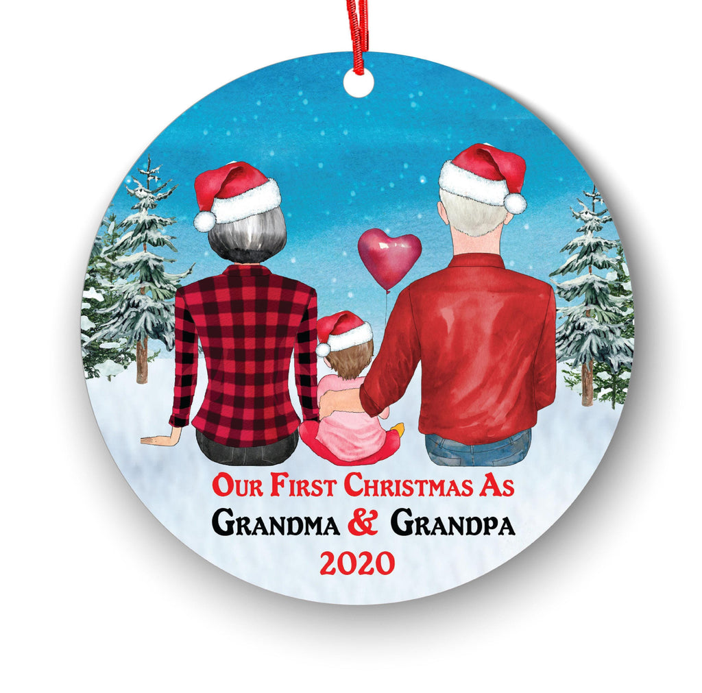 Our First Christmas Ornament: New Grandparents (Ceramic, Personalized)