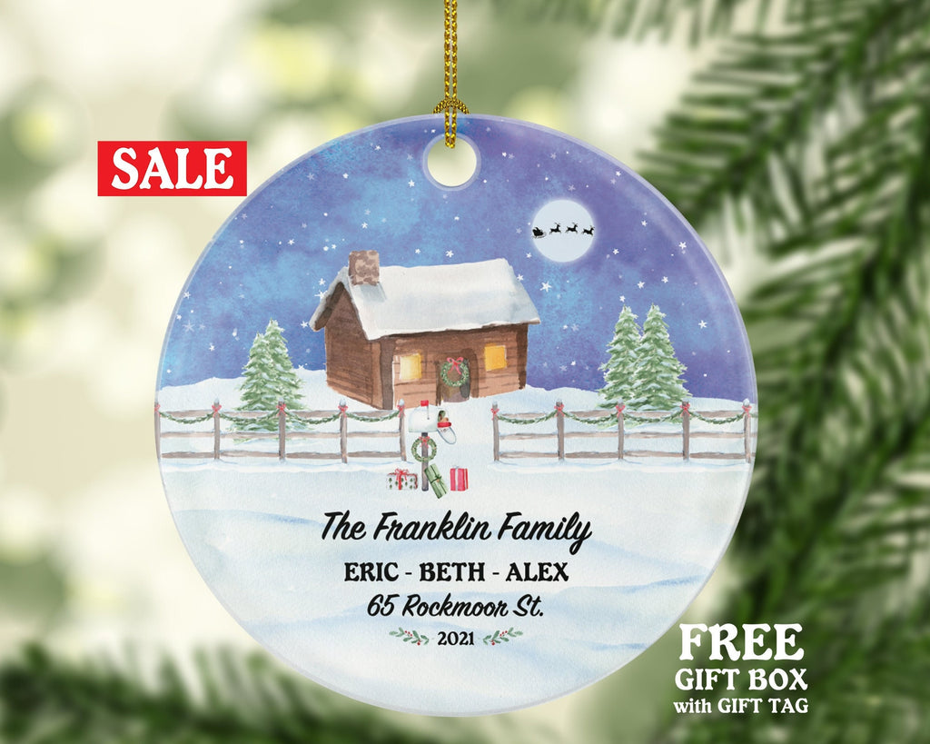 Personalized 1st Christmas in Our New Home Ornament Housewarming Wedding House Homeowner Property Casa Villa Mansion Buyer Owner Broker