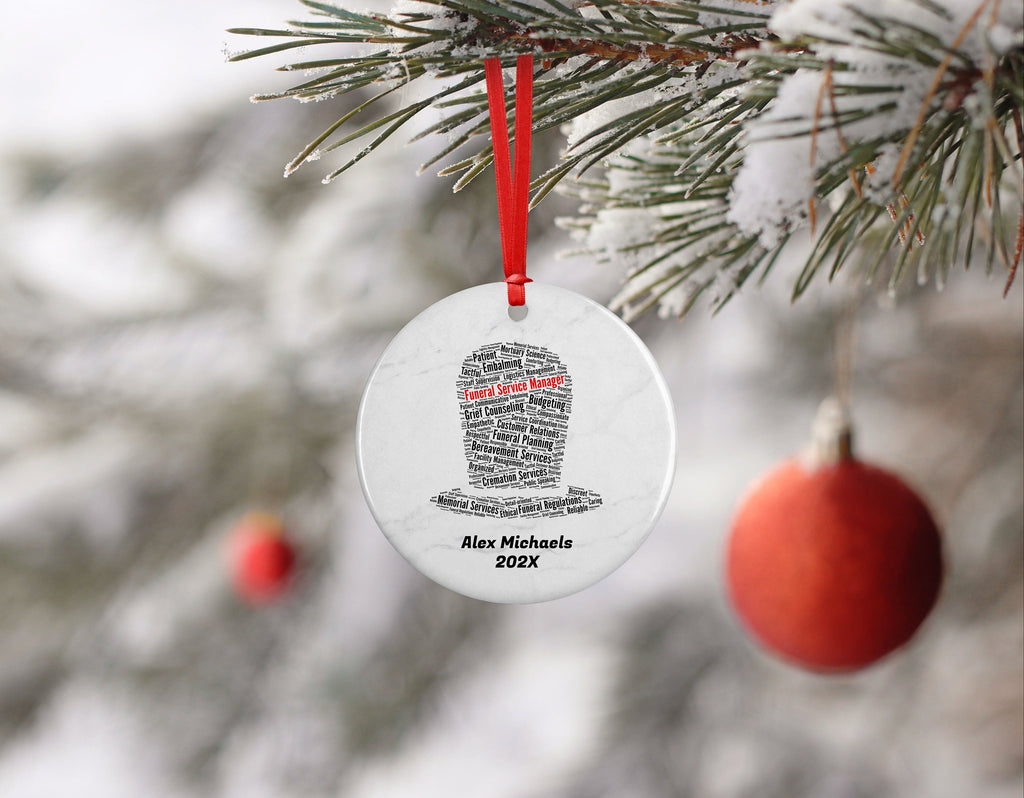 Funeral Service Manager Personalized Christmas Ornament