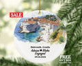 Dubrovnik Christmas Ornament Personalized - Croatia Engaged Married Family Together Couple Travel Honeymoon Engagement Marriage