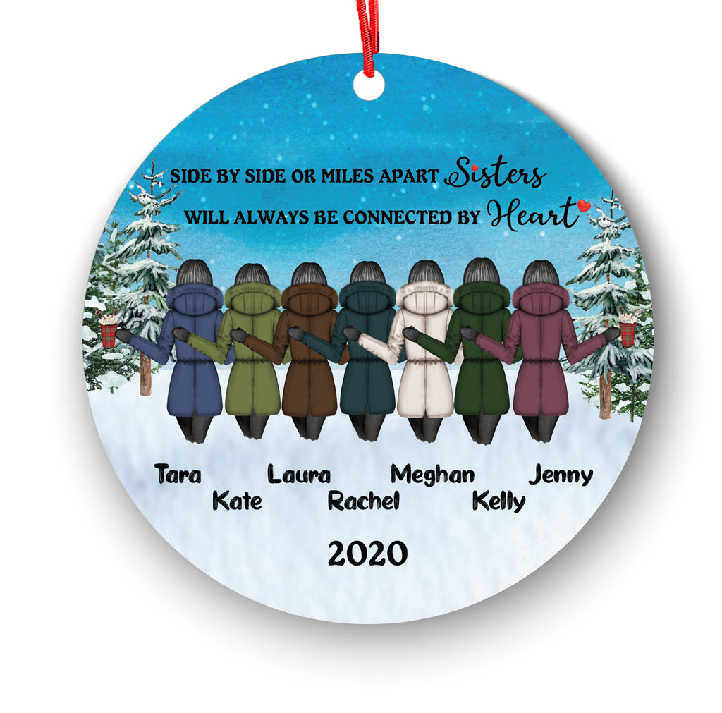 Soul Sisters for 2 3 4 5 6 7 Best Friends Christmas Ornament for Sisters Personalized BFF Gift Personalized Friend Girls Female Besties
