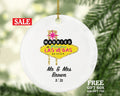 Mr & Mrs Las Vegas Wedding Christmas Ornament Personalized - Married Fabulous in Las Vegas Nevada Newlywed Couples Custom Gift Just Married