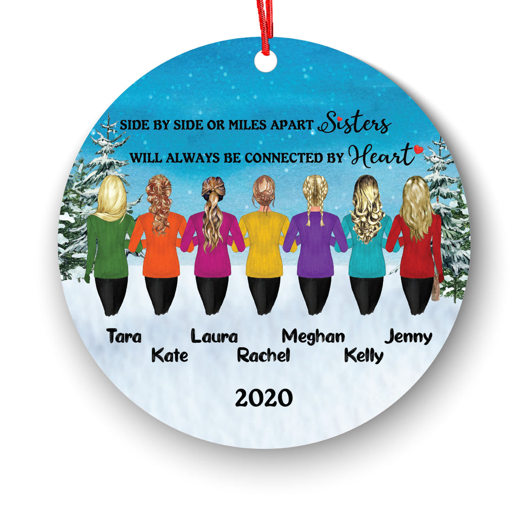 Soul Sisters for 2 3 4 5 6 7 Best Friends Christmas Ornament for Sisters, Personalized, BFF Gift, Personalized Friend Female Girls, Besties
