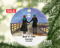 Engaged Christmas Ornament - Personalized Engagement Announcement Our First Christmas - Couple Gift - Custom Date and Name