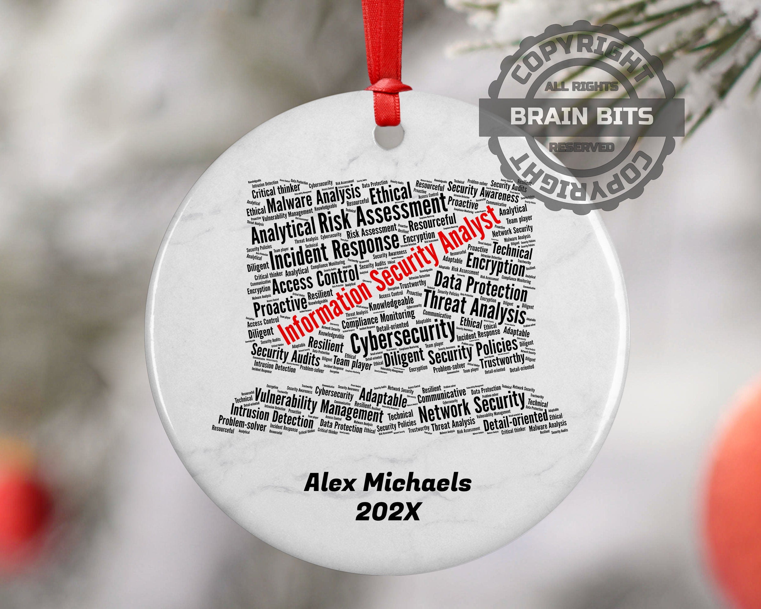 Information Security Analyst Personalized Christmas Ornament