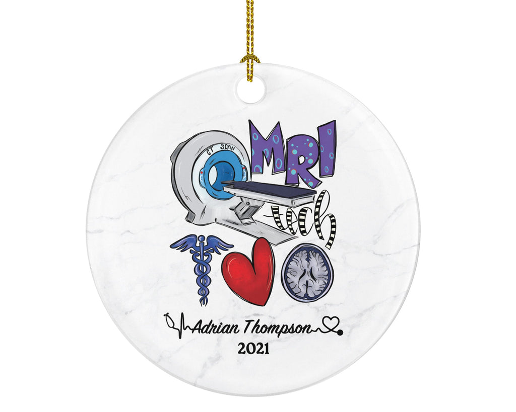 MRI Technologists, Tech Christmas Ornament Personalized - Magnetic Resonance Imaging Scanner MRI Tech Radiologic Scan Health Worker Gift