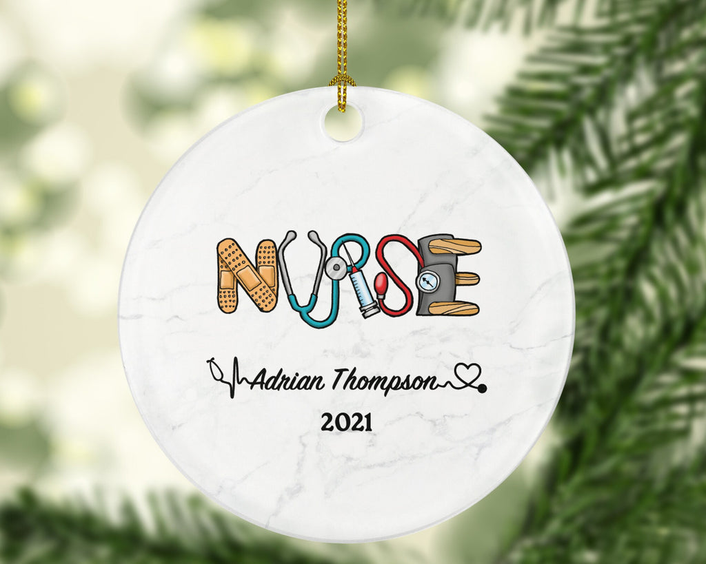 Creative Nurse Christmas Ornament Personalized - Nursing Registered Nurse Health Worker Gift from Patient for Nurse RN Custom Medical
