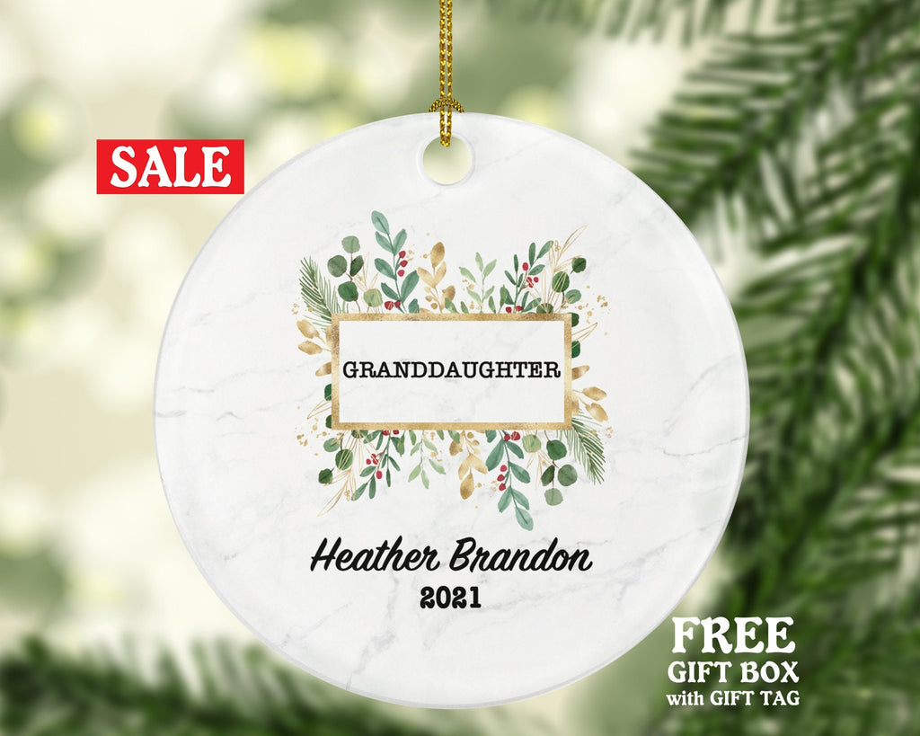 Granddaughter Personalized Christmas Ornament - Custom Grandchild Best Granddaughter Ever Gift