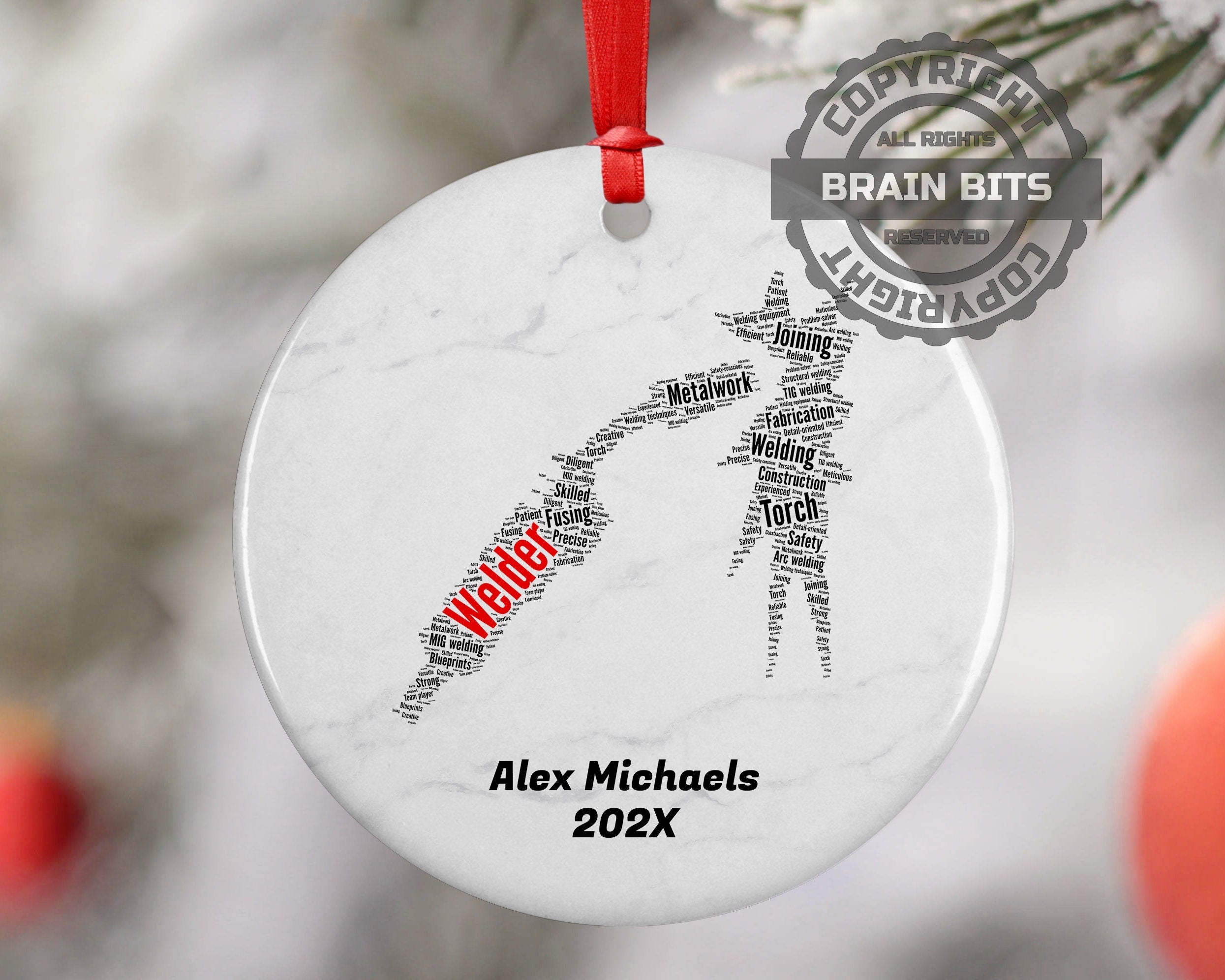 Welder Personalized Christmas Ornament