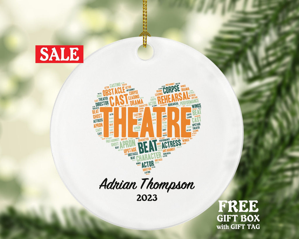 Theatre Christmas Ornament Personalized - Actor Actress Custom Name Year Gift