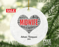 Midwife Christmas Ornament Personalized - Midwife Health Worker Gift from Patient for Custom Medical