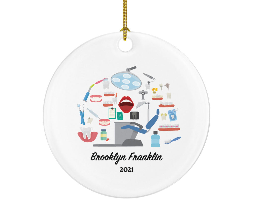 Dentist Christmas Ornament Personalized - Dental Gift Graduation Custom Occupational Orthodontist Occupation Dental Gift