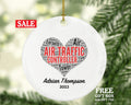 Air Traffic Controller Ornament Personalized - Word Art Christmas Gift for a Air Traffic Controller Custom Name