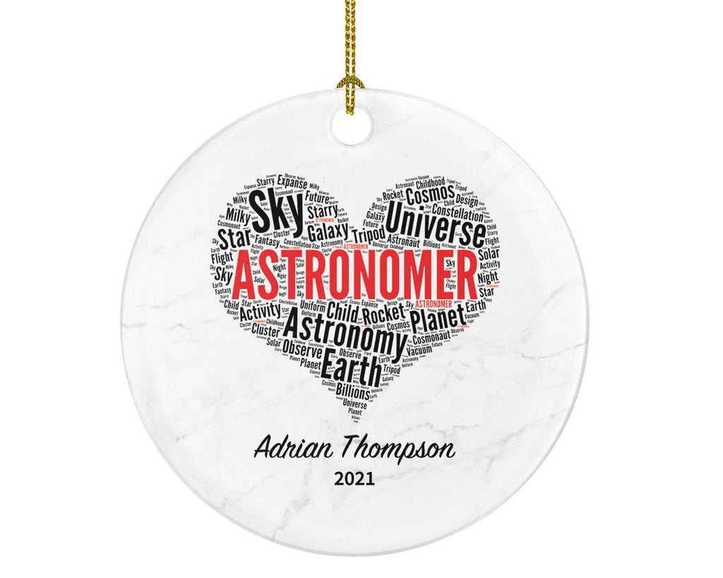 Astronomer Christmas Ornament Personalized - Astronomy, Senior Technical Writer, College Professor, Planetarium Director, Meteorologist