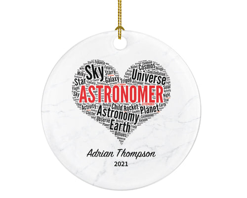 Astronomer Christmas Ornament Personalized - Astronomy, Senior Technical Writer, College Professor, Planetarium Director, Meteorologist
