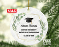 Personalized Graduation Christmas Ornament - Class of Custom Gift for Graduate Masters Bachelor Doctorate College High School Degree