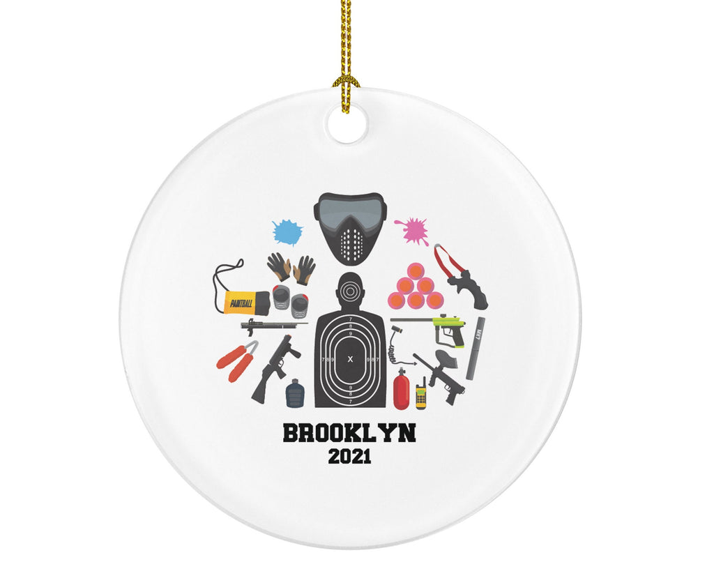 Paintball Christmas Ornament Personalized, Custom Gift For Paintball Player, Paintball Gun