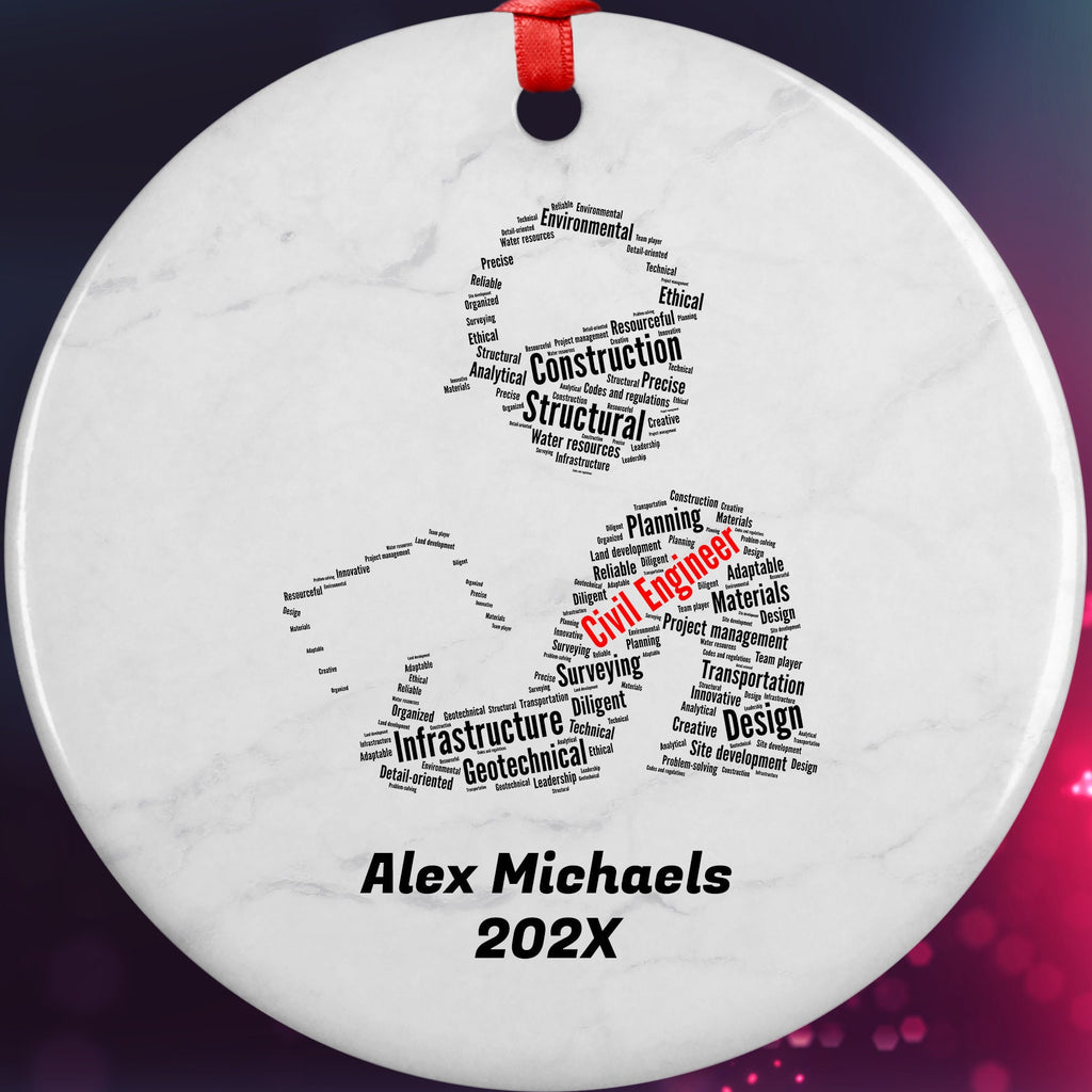 Civil Engineer Personalized Christmas Ornament