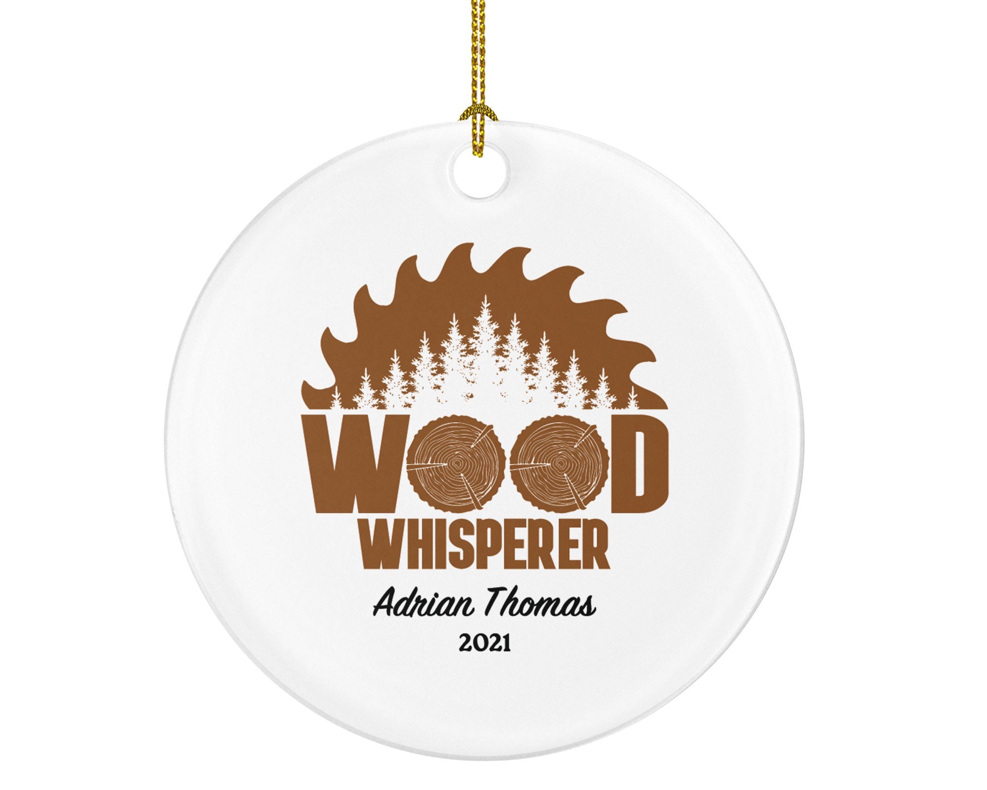 Carpenter Personalized Christmas Ornament, Wood Whisperer Custom Ornament, Builder Carpenter Gift, Construction Worker