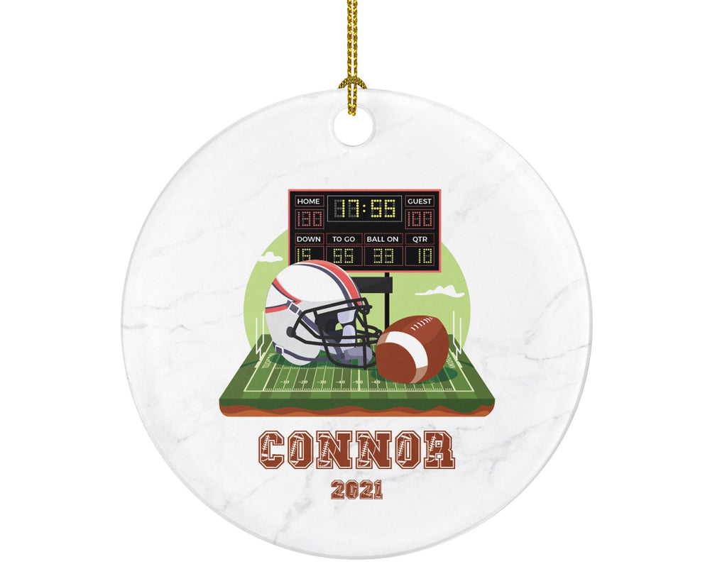 Football Rugby Team Player Gamer Christmas Ornament Personalized - Sports Match Boys Senior Gift Custom Name