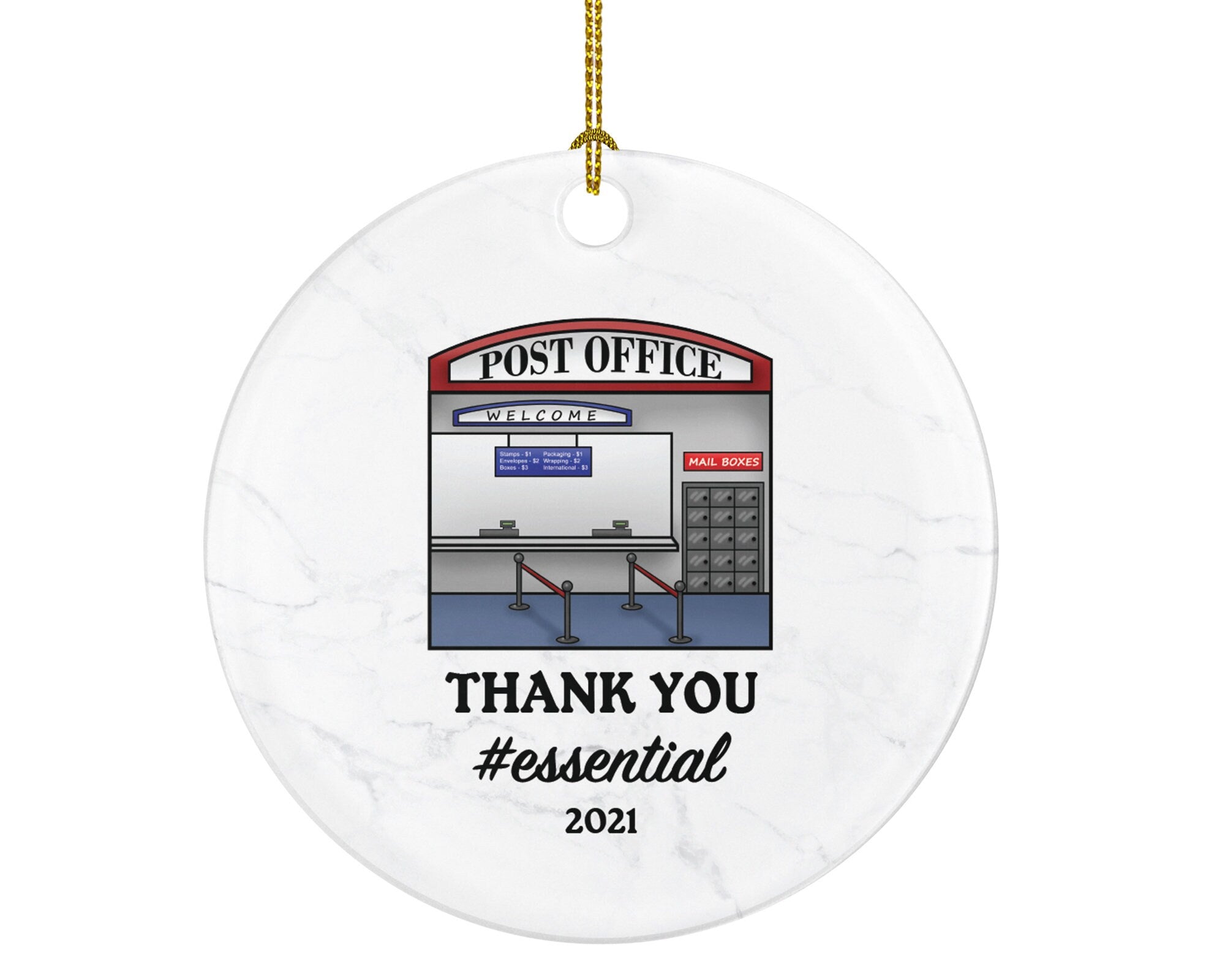 Post Office Mail Carrier Truck Postal Worker Christmas Ornament Personalized - Mailman Appreciation Gift Thank You Essential Worker Holiday