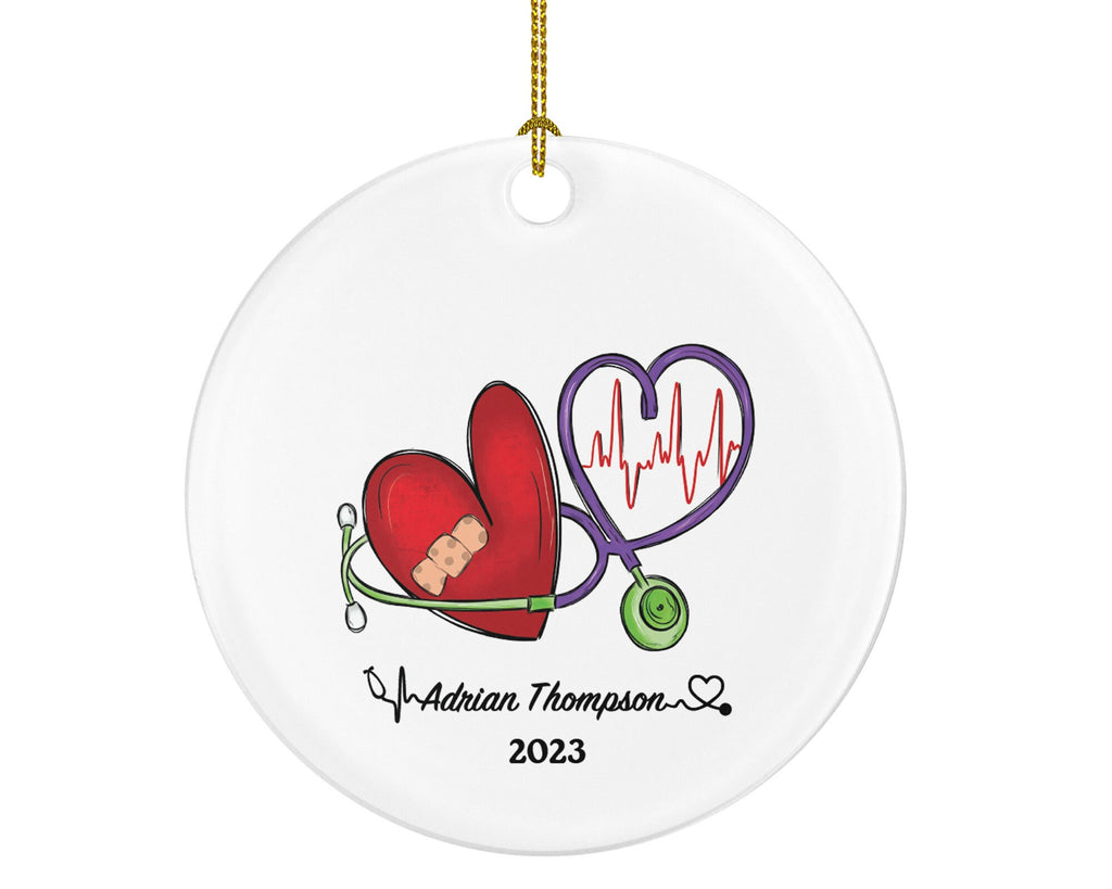 Cardiologist Medical Cardiac Doctor Christmas Ornament Personalized - Health Worker Gift from Patient for Physician Practitioner MD