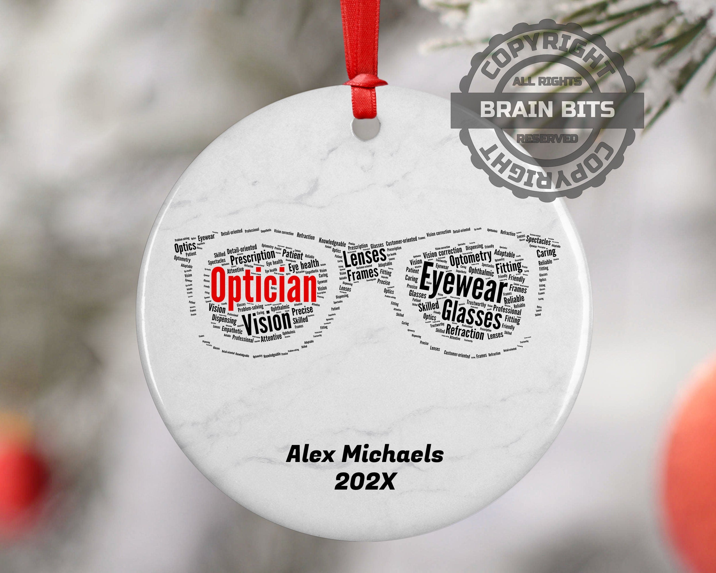 Optician Personalized Christmas Ornament