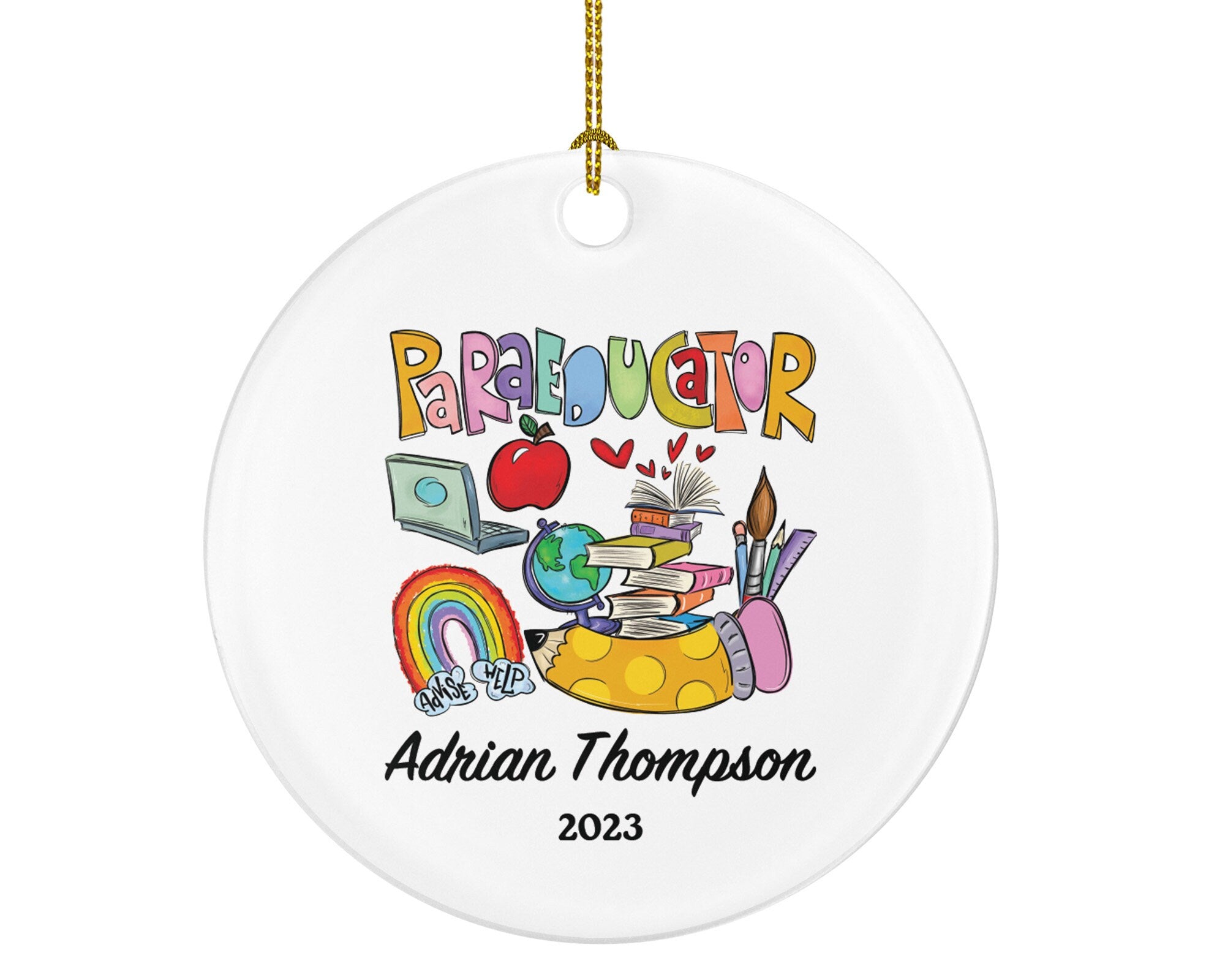 Para Educator Christmas Ornament Personalized - Custom Teacher Education Child