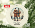 Gay Couple Christmas Ornament, Personalized Portrait Love is Love Same Sex Pride, First Christmas Engaged Custom Engagement Announcement