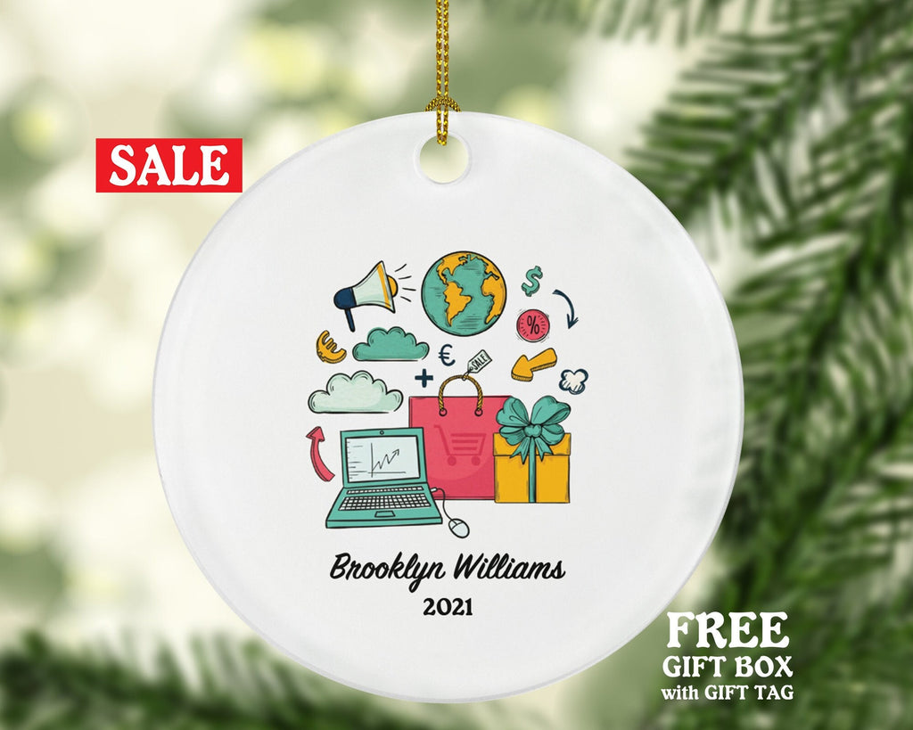 Online Shopper Personalized Christmas Ornament - Online Shopping from Home Shopaholic Shopping Lover Love To Shop, Shopping Addict Gifts