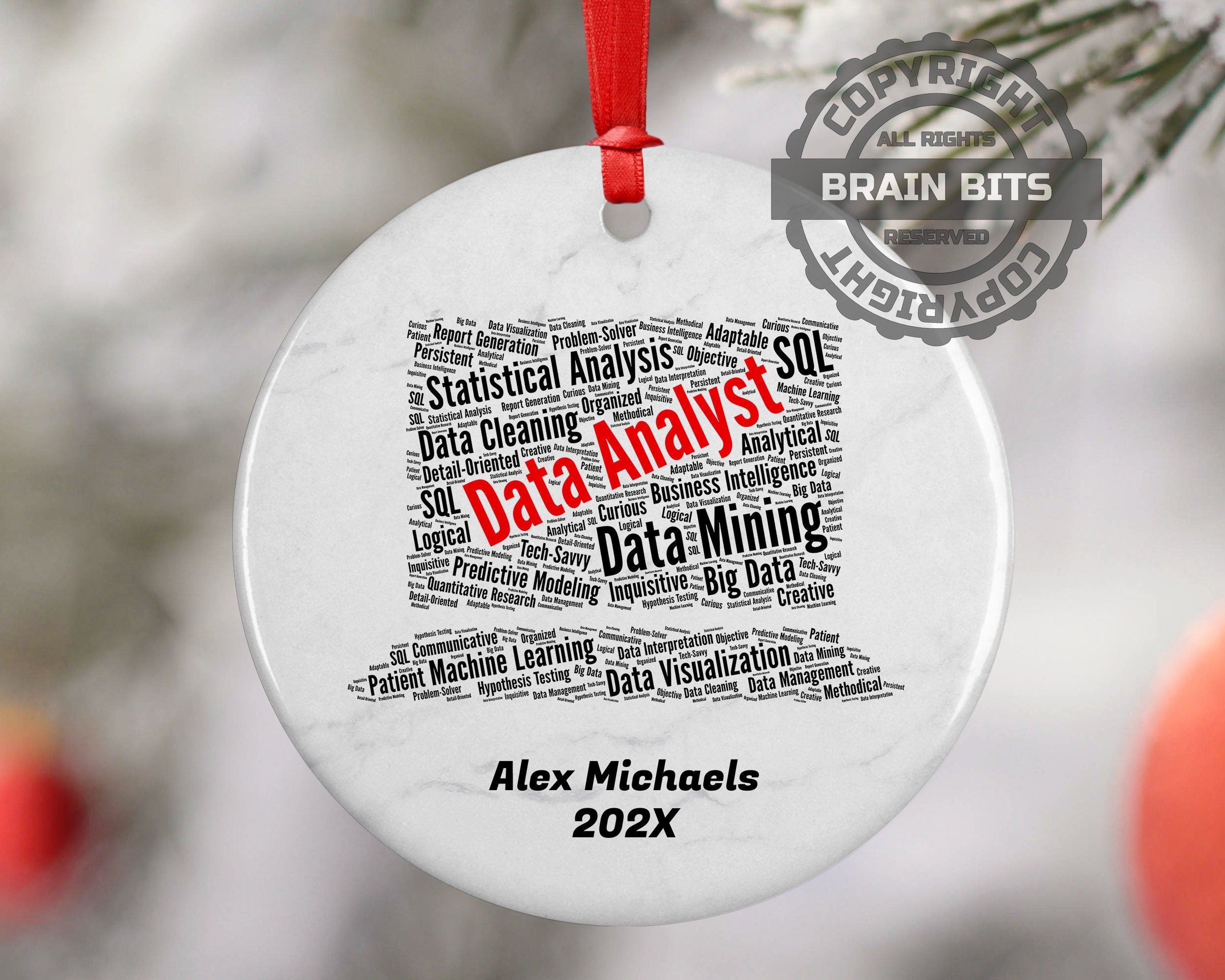 Data Analyst Personalized Christmas Ornament
