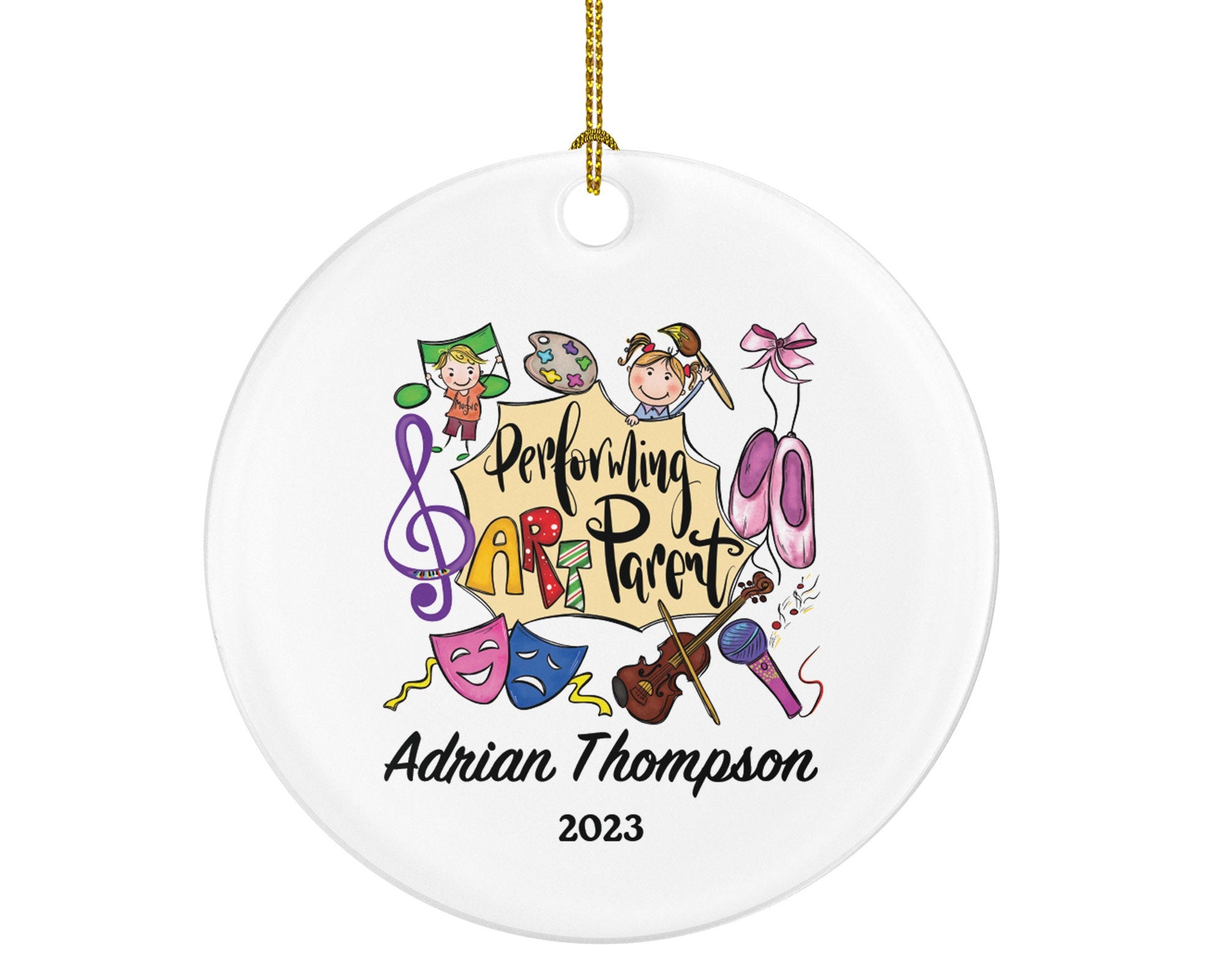 Performing Art Parent Personalized Ornament, Christmas Artist Art Lover Theater Singer Actor Actress Ballet Painter Mom Dad Mother Father